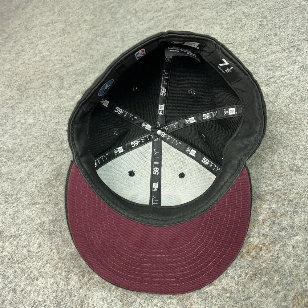 Minnesota Timberwolves Hat Cap Fitted Mens 7 1/2 Black NBA Basketball‎ New Era